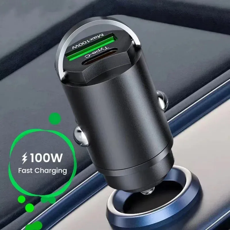 100W PD USB Car Charger Lighter Fast Charging for iPhone QC3.0 USB Type C Car Phone Charger Adapter for Xiaomi Samsung Huawei