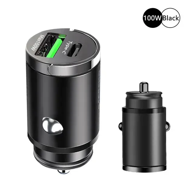 100W PD USB Car Charger Lighter Fast Charging for iPhone QC3.0 USB Type C Car Phone Charger Adapter for Xiaomi Samsung Huawei