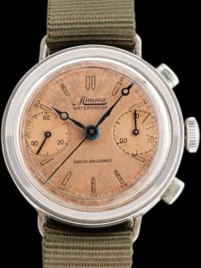 1940s Minerva Waterproof Chronograph "Salmon Dial"