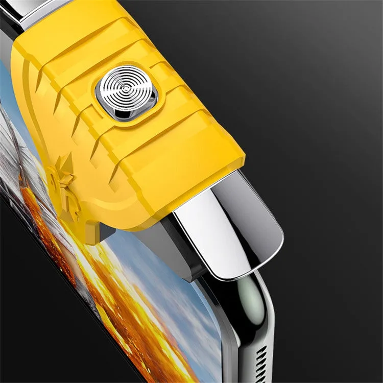 2 Pairs F01 Electroplating Mechanical Shaft Bidirectional Button Auxiliary Shooting Game Handle for Mobile Phones within The Thickness of 6.1-12.0mm(Yellow)