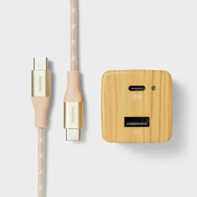 2-Port Wall Charger with 6' USB-C to USB-C Cable - heyday White Pine