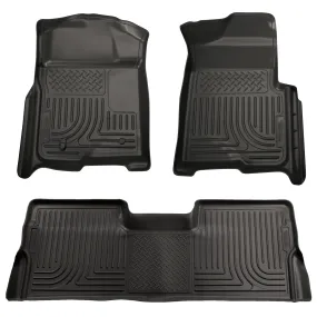 2008-2010 Ford F250, F350, F450 Super Duty SuperCab Front & 2nd Seat Floor Liners-Black