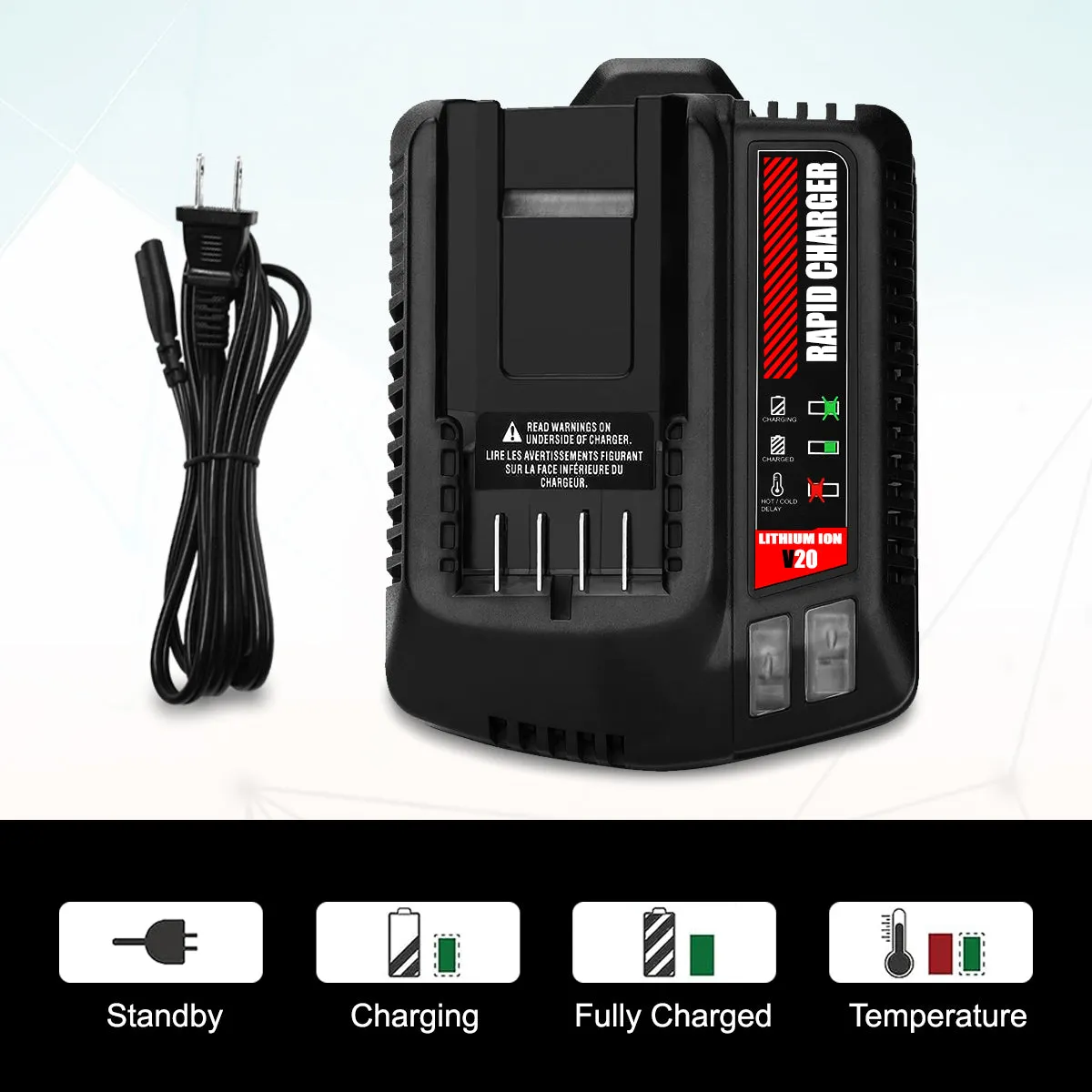 20V V20 Battery Charger CMCB104 for Craftsman V20 20V 6Ah CMCB206 4Ah CMCB204 5Ah CMCB205 9Ah CMCB209 2Ah CMCB202 CMCB201 V20 Lithium Battery Charger