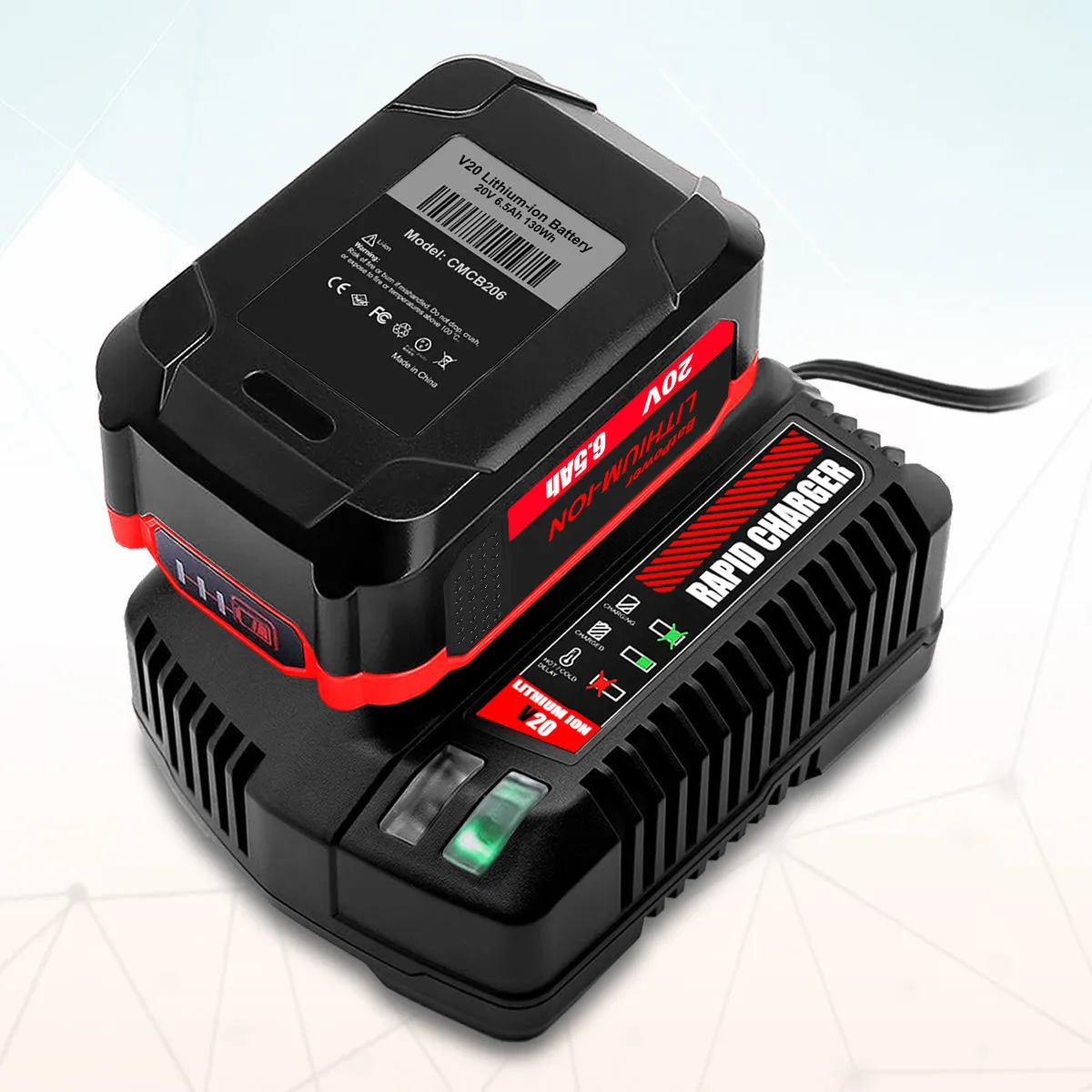 20V V20 Battery Charger CMCB104 for Craftsman V20 20V 6Ah CMCB206 4Ah CMCB204 5Ah CMCB205 9Ah CMCB209 2Ah CMCB202 CMCB201 V20 Lithium Battery Charger