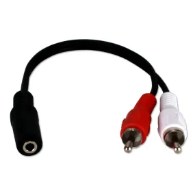 3.5mm Mini-Stereo Female to Dual RCA Male Speaker Y-Adaptor