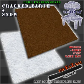 3x3' Dbl Sided 'Cracked Earth   Snow' F.A.T. Mat Gaming Mat