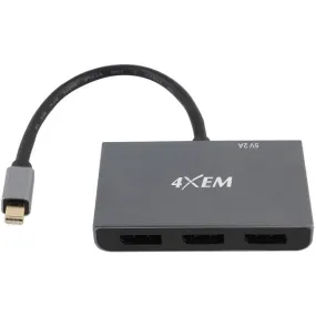 4Xem 3-Port Mini Displayport To Displayport Multi-Monitor Hub