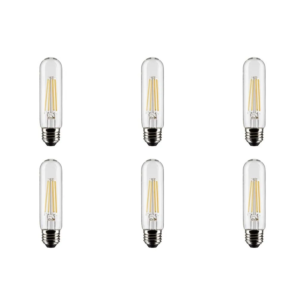 8W T10 LED - Clear - Medium base - 90 CRI - 2700K - 120V - 6-Pack