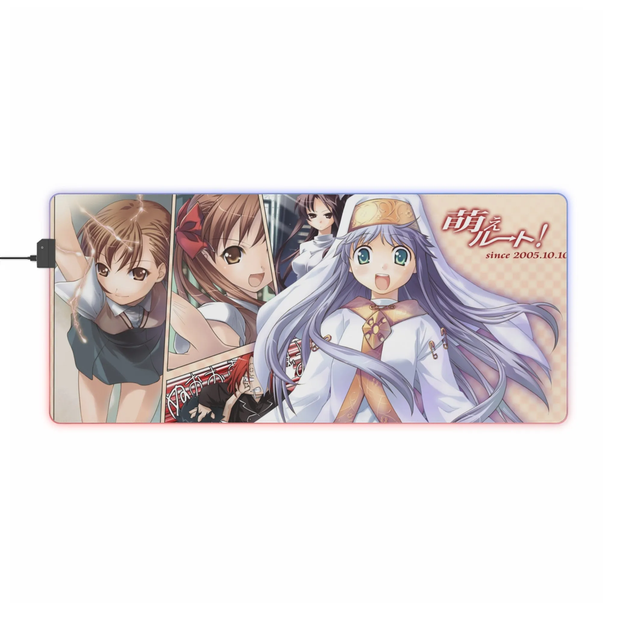 A Certain Magical Index Kamijou Touma, Mikoto Misaka, Kuroko Shirai, Kaori Kanzaki RGB LED Mouse Pad (Desk Mat)