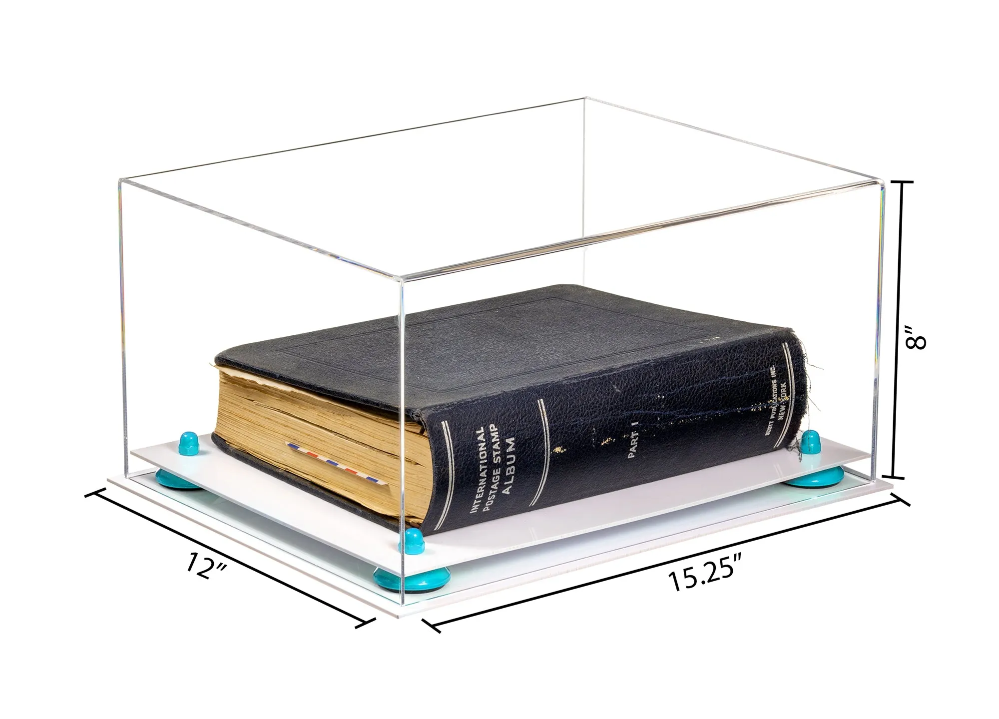 Acrylic Book Display Case with Risers 15.25 X 12 X 8 - Clear (A026/V12)