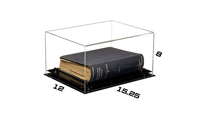 Acrylic Book Display Case with Risers 15.25 X 12 X 8 - Clear (A026/V12)