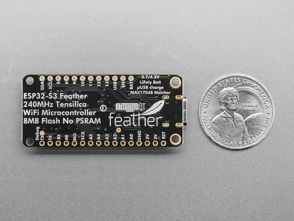 Adafruit ESP32-S3 Feather 8MB with w.FL Antenna