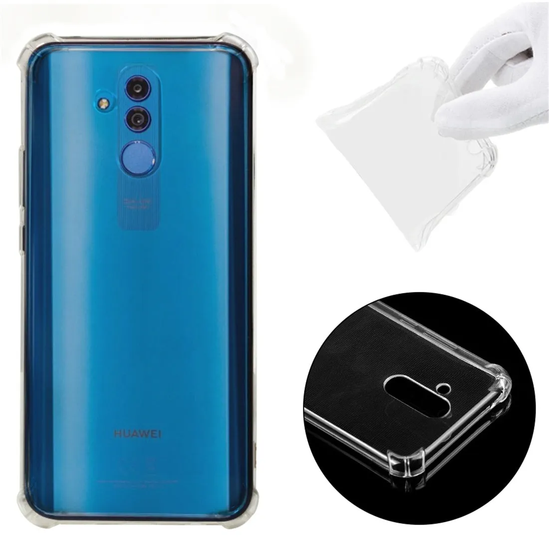 AMZER Pudding TPU Soft Skin X Protection Case for Huawei Mate 20 Lite - Crystal Clear