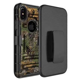 Apple iPhone X Armor Holster Clip Rugged Case RealTree Camo