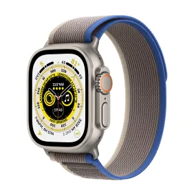 Apple Watch Ultra GPS   Cellular, 49mm Titanium Case with Blue/Gray Trail Loop - S/M