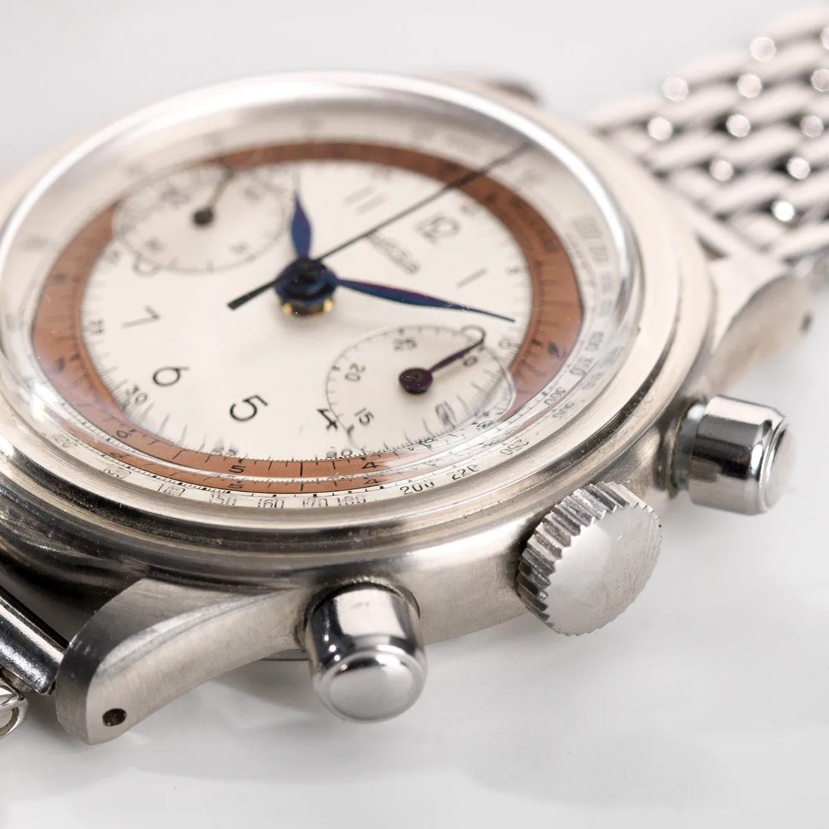 Arsa Step Case Chronograph 1950s Two Tone Dial