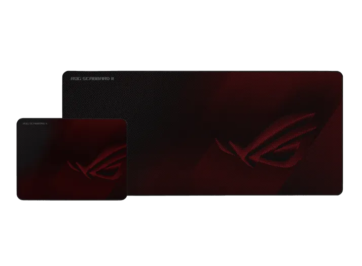 ASUS ROG SCABBARD II Gaming Mouse Pad, Medium 360x260mm   Extended 900x400mm Size, Water/Oil/Dust Respellent, Anti-Fray, Soft Cloth With Rubber Base