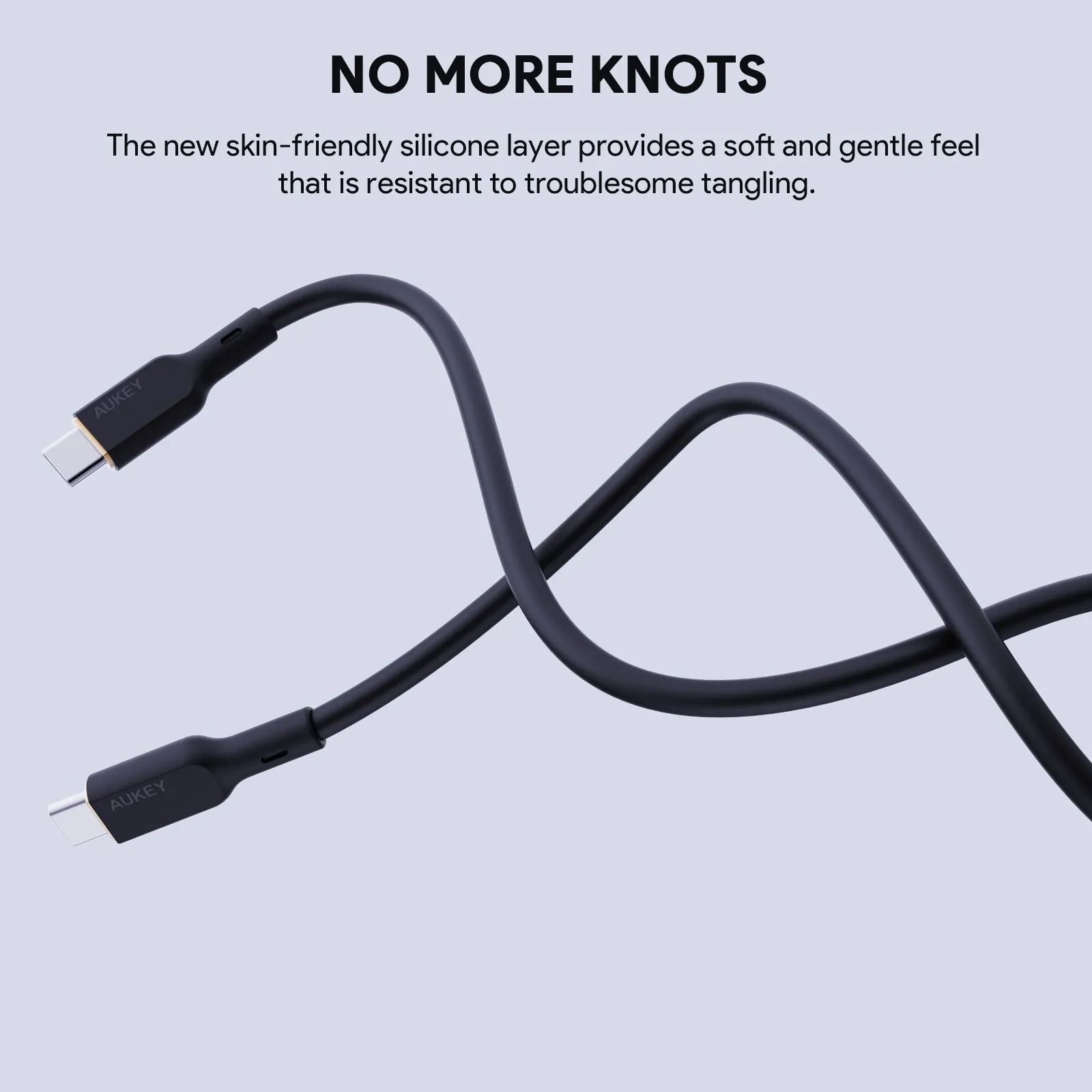 Aukey CB-SCC241/CB-SCC242 Circlet Blink 240W Silicone USB-C to USB-C Cable 1m/1.8m - Black