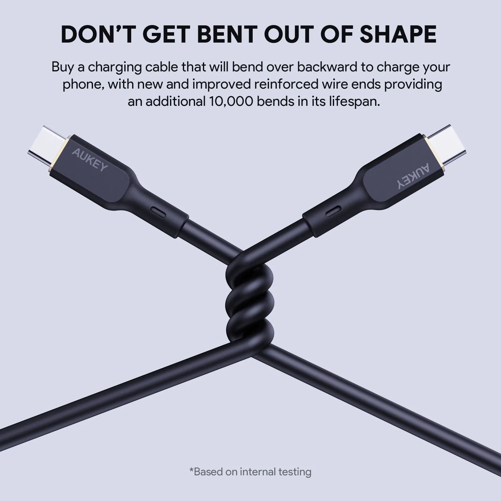 Aukey CB-SCC241/CB-SCC242 Circlet Blink 240W Silicone USB-C to USB-C Cable 1m/1.8m - Black