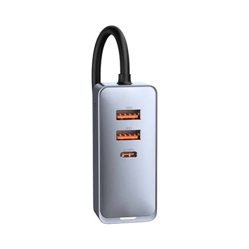 Baseus Car Charger - 2 x USb / 2 x Type-C - 120W / Gray