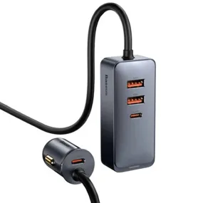 Baseus Car Charger - 2 x USb / 2 x Type-C - 120W / Gray