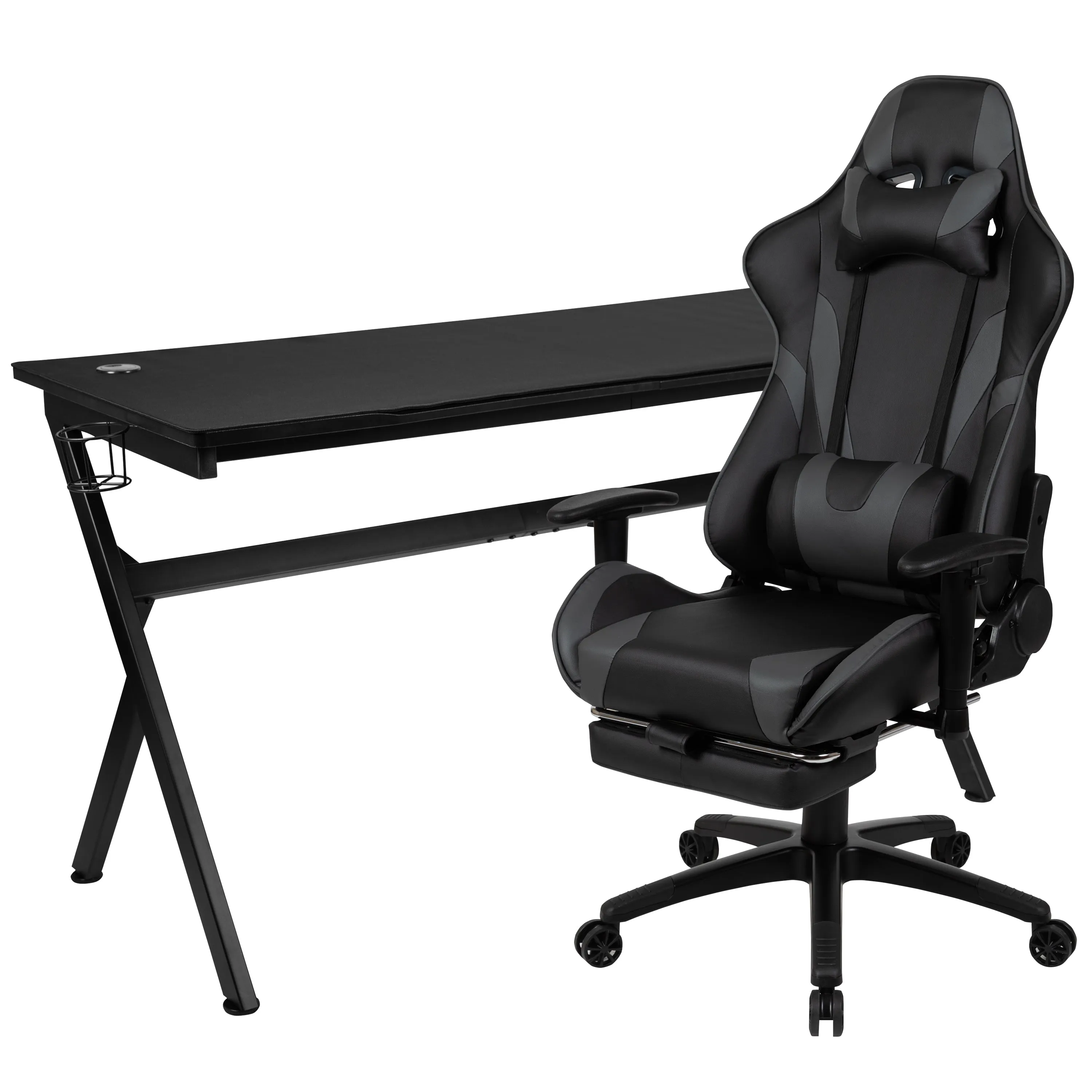 Black Gaming Desk & Chair Set BLN-X30D1904L-GY-GG