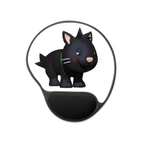 Black Kitty Mouse Pad With Wrist Rest