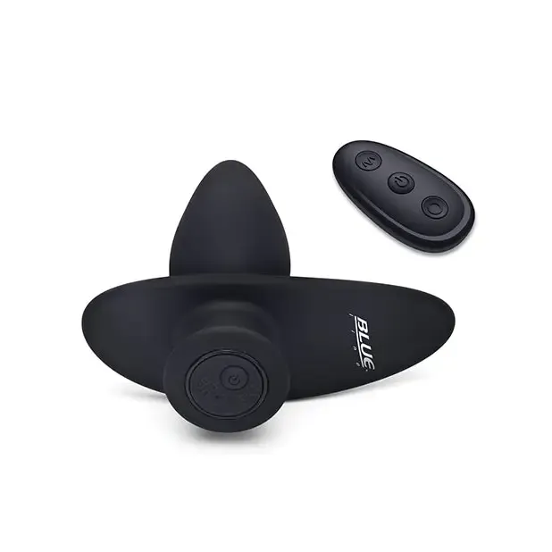 Blue Line Vibrating Anal Plug Pointer w/Remote - Black