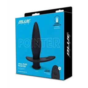 Blue Line Vibrating Anal Plug Pointer w/Remote - Black