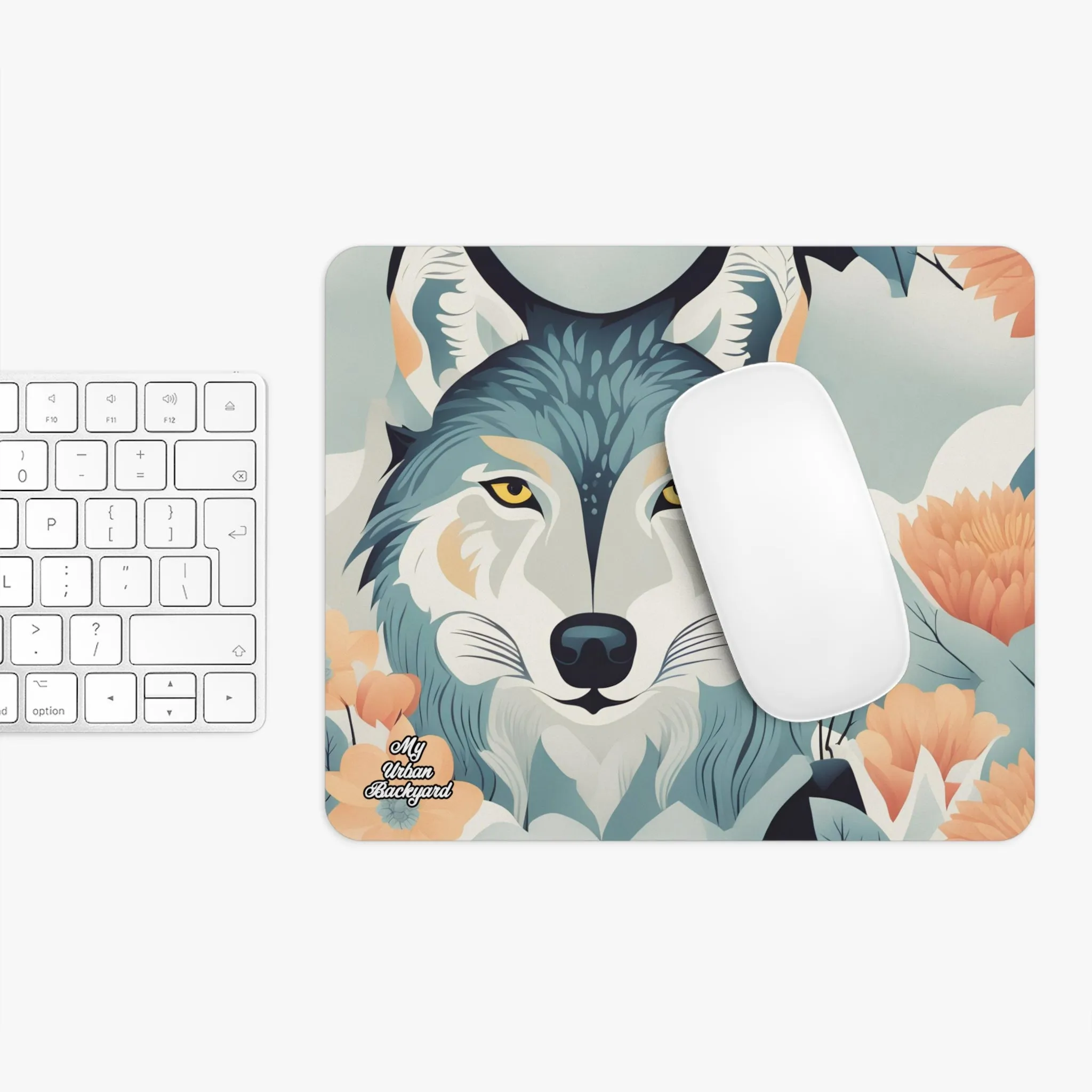 Blue Wolf, Computer Mouse Pad - for Home or Office