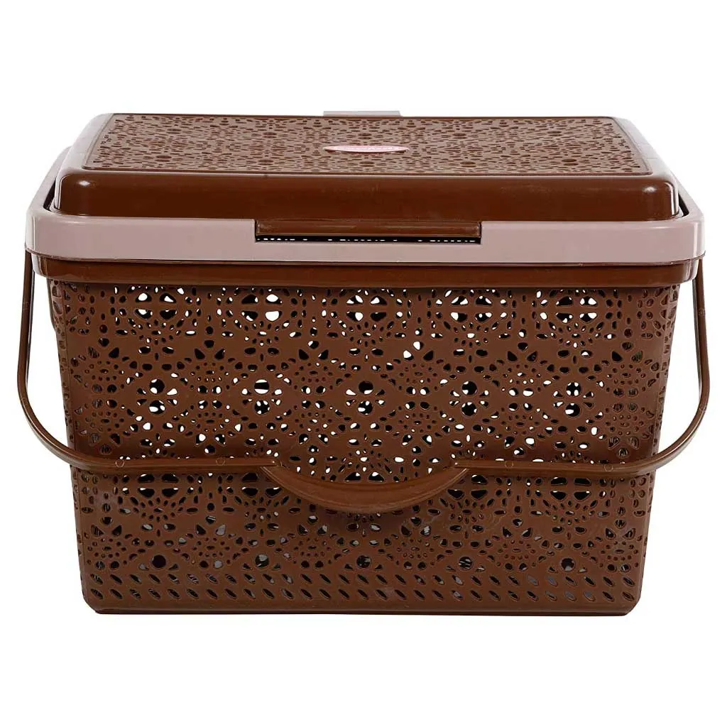 Brown Multipurpose Flower Plastic Picnic Basket