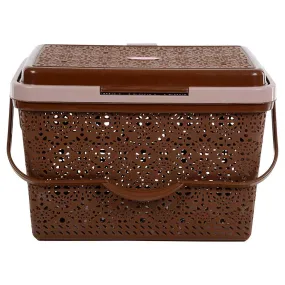 Brown Multipurpose Flower Plastic Picnic Basket