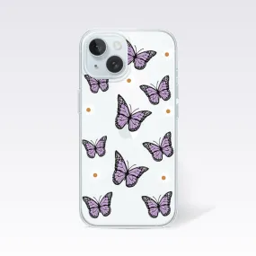 Butterfly Purple With Flower Clear Silicon Cover