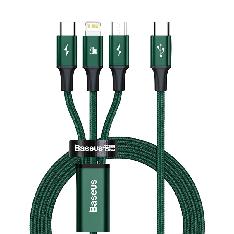 Cable Baseus Rapid Series 3-in-1 cable USB-C For M L T 20W 1.5m-CAMLT-SC01