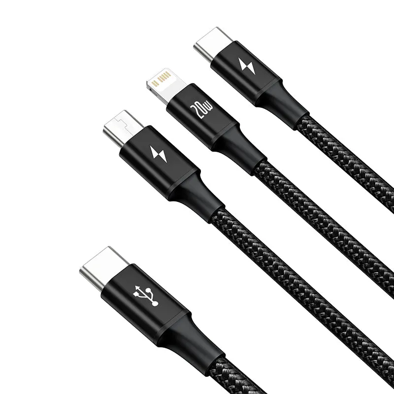 Cable Baseus Rapid Series 3-in-1 cable USB-C For M L T 20W 1.5m-CAMLT-SC01