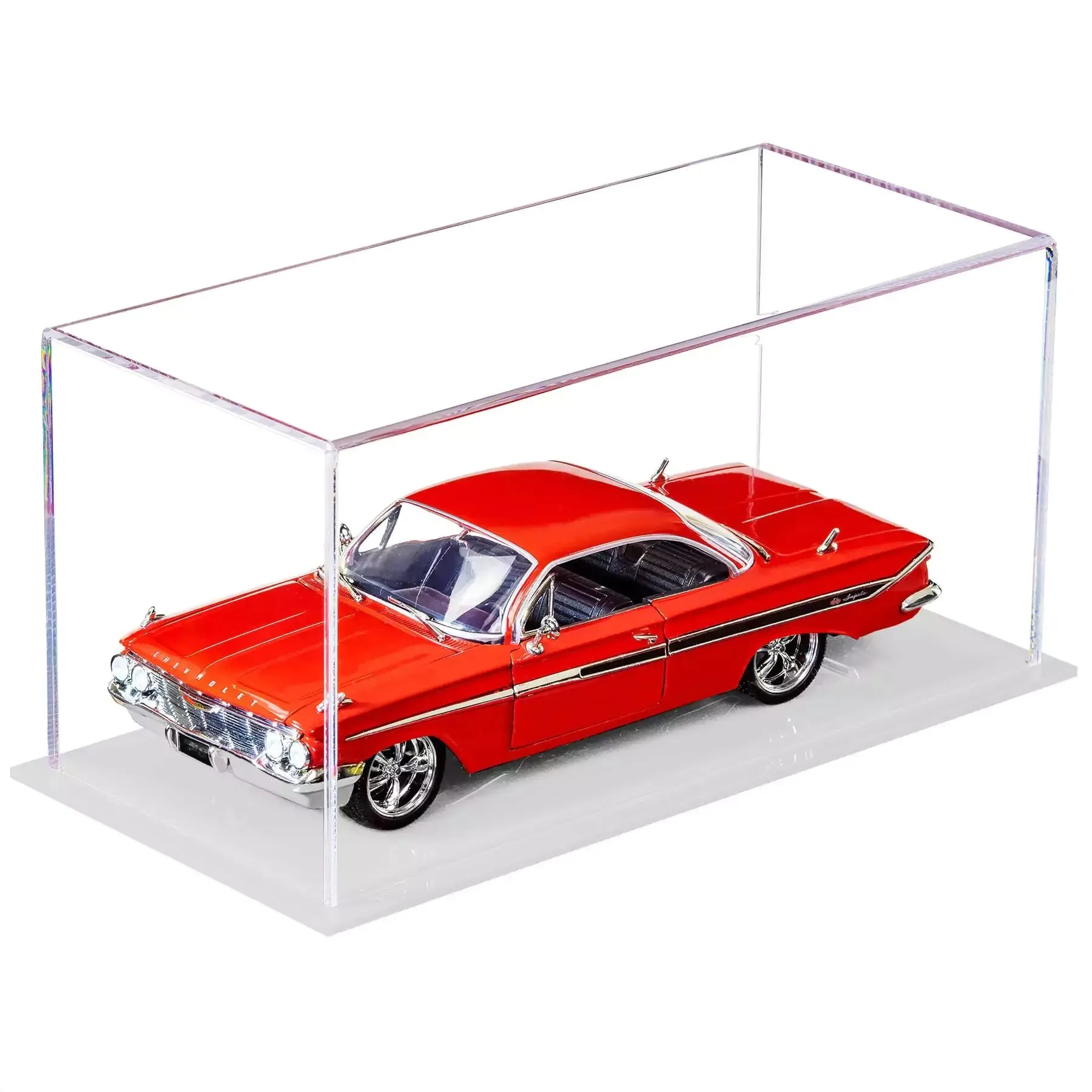 Clear Acrylic Diecast Model Car Display Case with Shelves