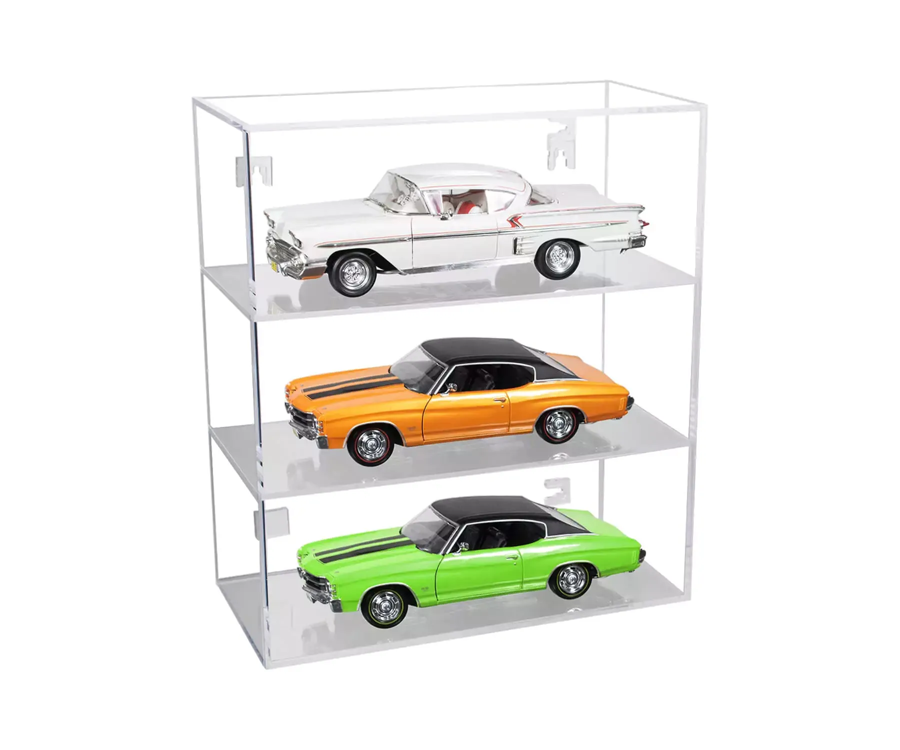 Clear Acrylic Diecast Model Car Display Case with Shelves