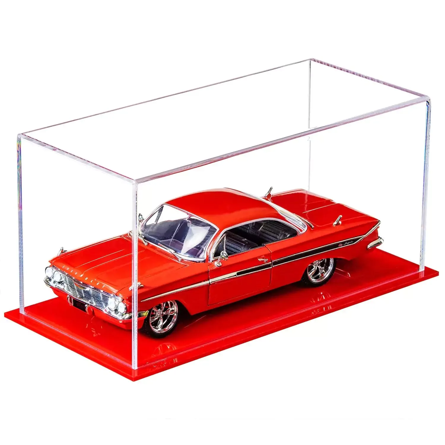 Clear Acrylic Diecast Model Car Display Case with Shelves