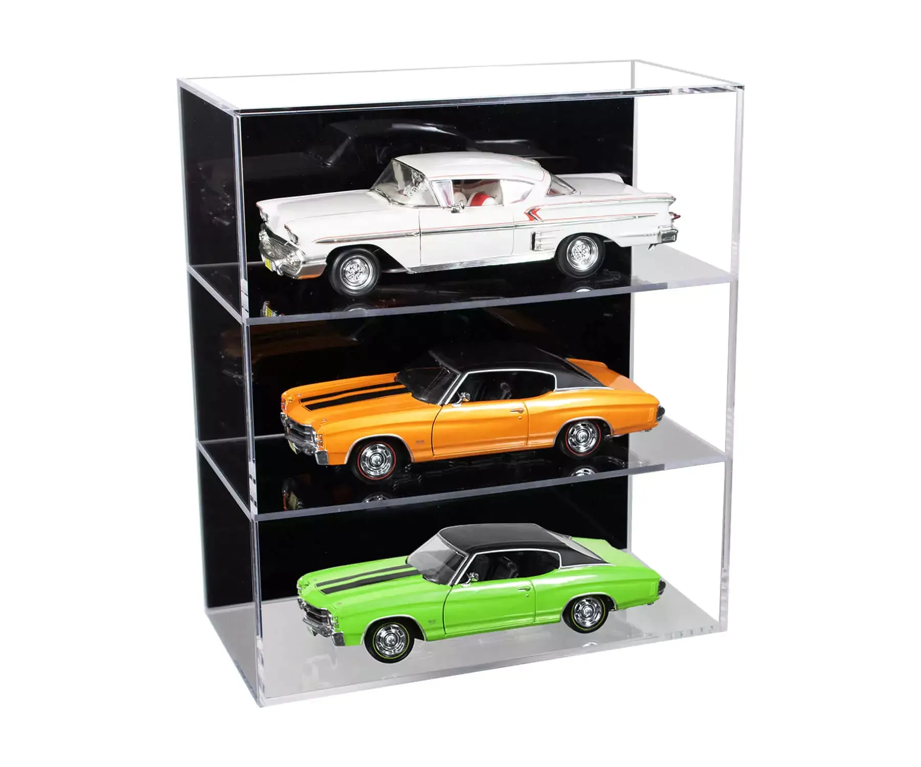 Clear Acrylic Diecast Model Car Display Case with Shelves