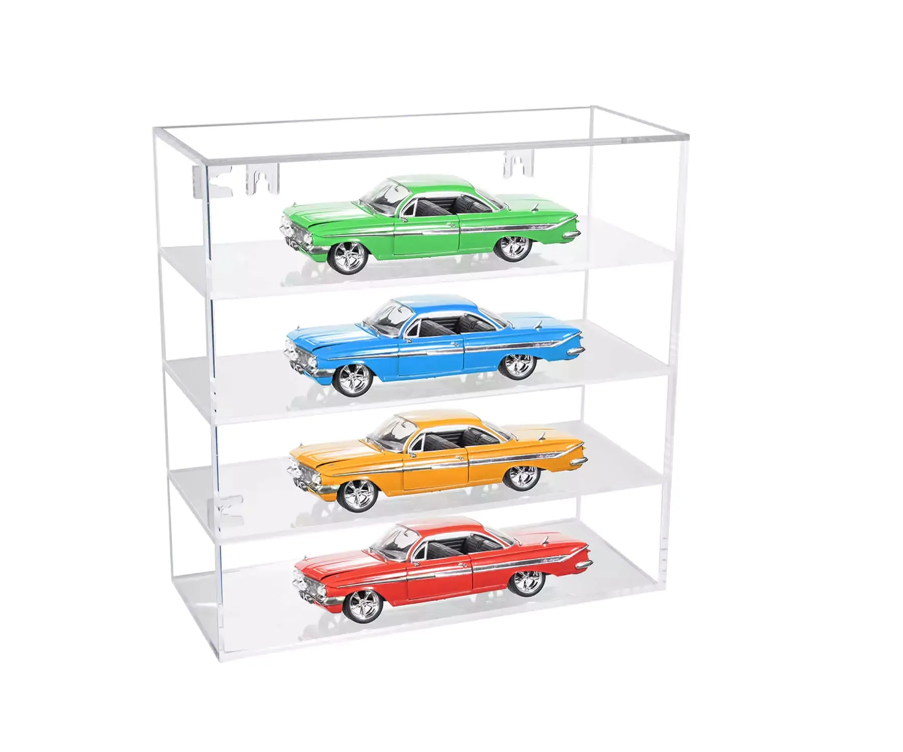 Clear Acrylic Diecast Model Car Display Case with Shelves