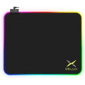 [CLEARANCE] Delux GP-003RGB RGB Soft Lit Mouse Pad with Anti-Slip, 10 Backlight Mode, and 1.8m Cable