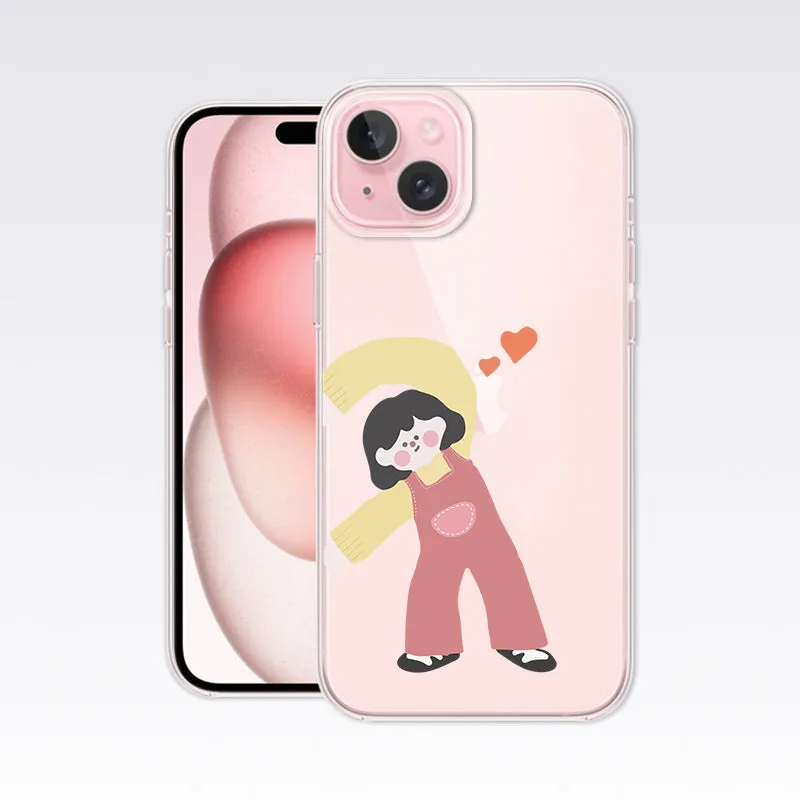 Couple Graphic Art- Girl Clear Silicon Cover