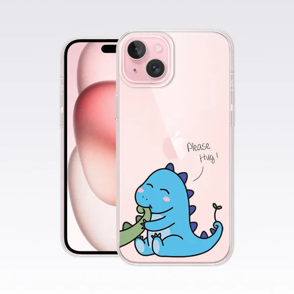 Couple Hug Me Blue Dragon Clear Silicon Cover