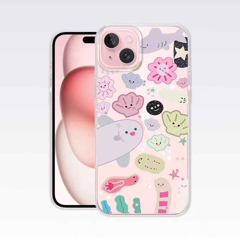 Cute Toony Graphics-Multicolor Toons Clear Silicon Cover