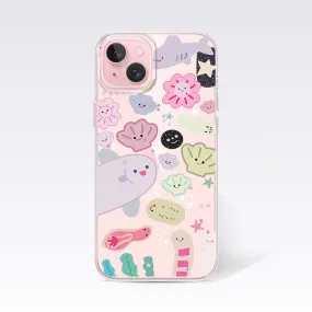 Cute Toony Graphics-Multicolor Toons Clear Silicon Cover