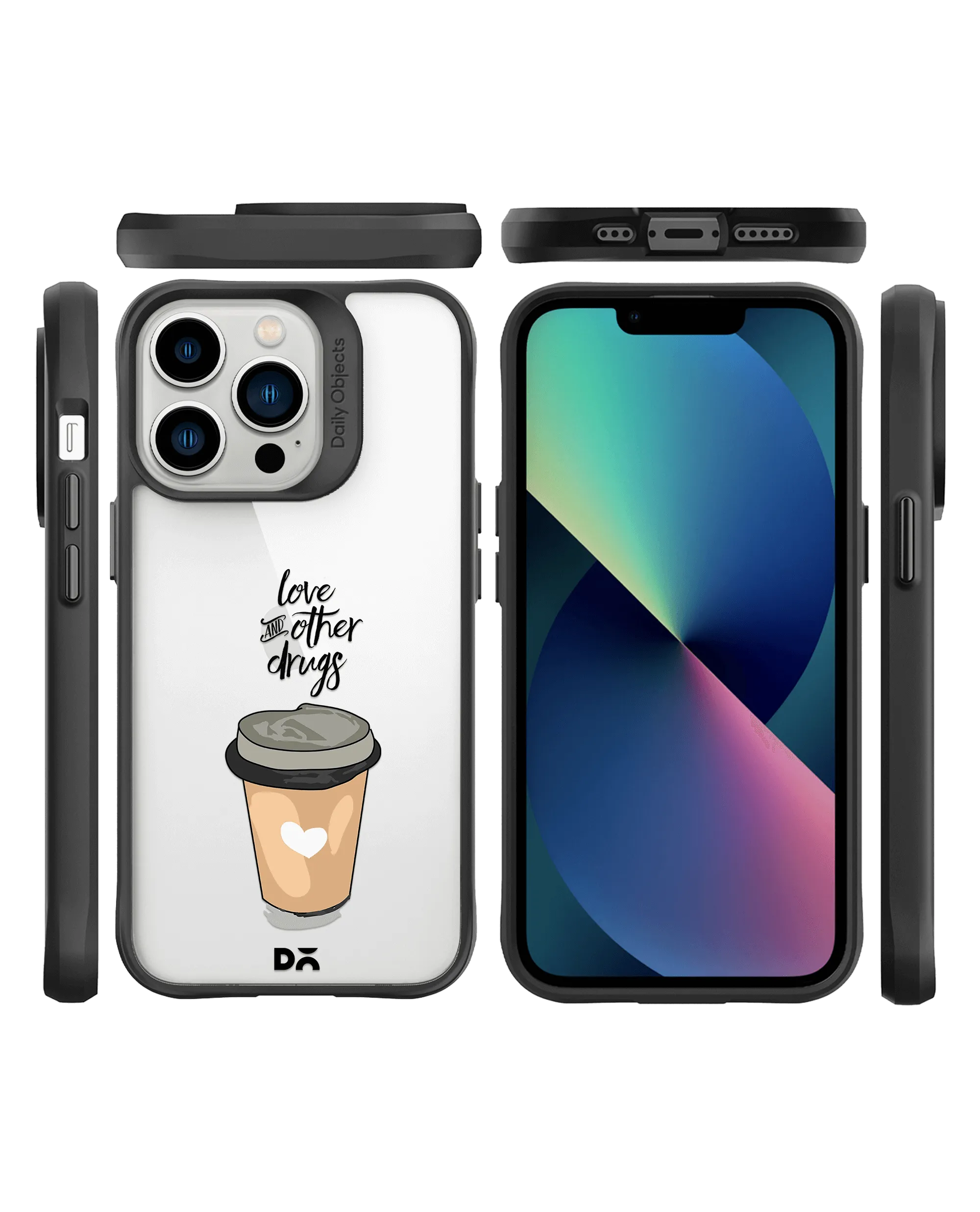 DailyObjects Coffee Is Love Black Hybrid Clear Case Cover For iPhone 13 Pro Max