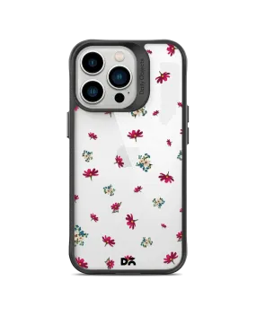 DailyObjects Floating Flowers Black Hybrid Clear Phone Case Cover For iPhone 14 Pro