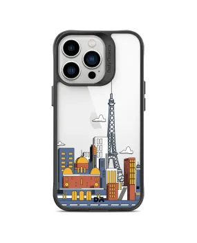 DailyObjects Paris Skyline Black Hybrid Clear Case Cover For iPhone 13 Pro Max