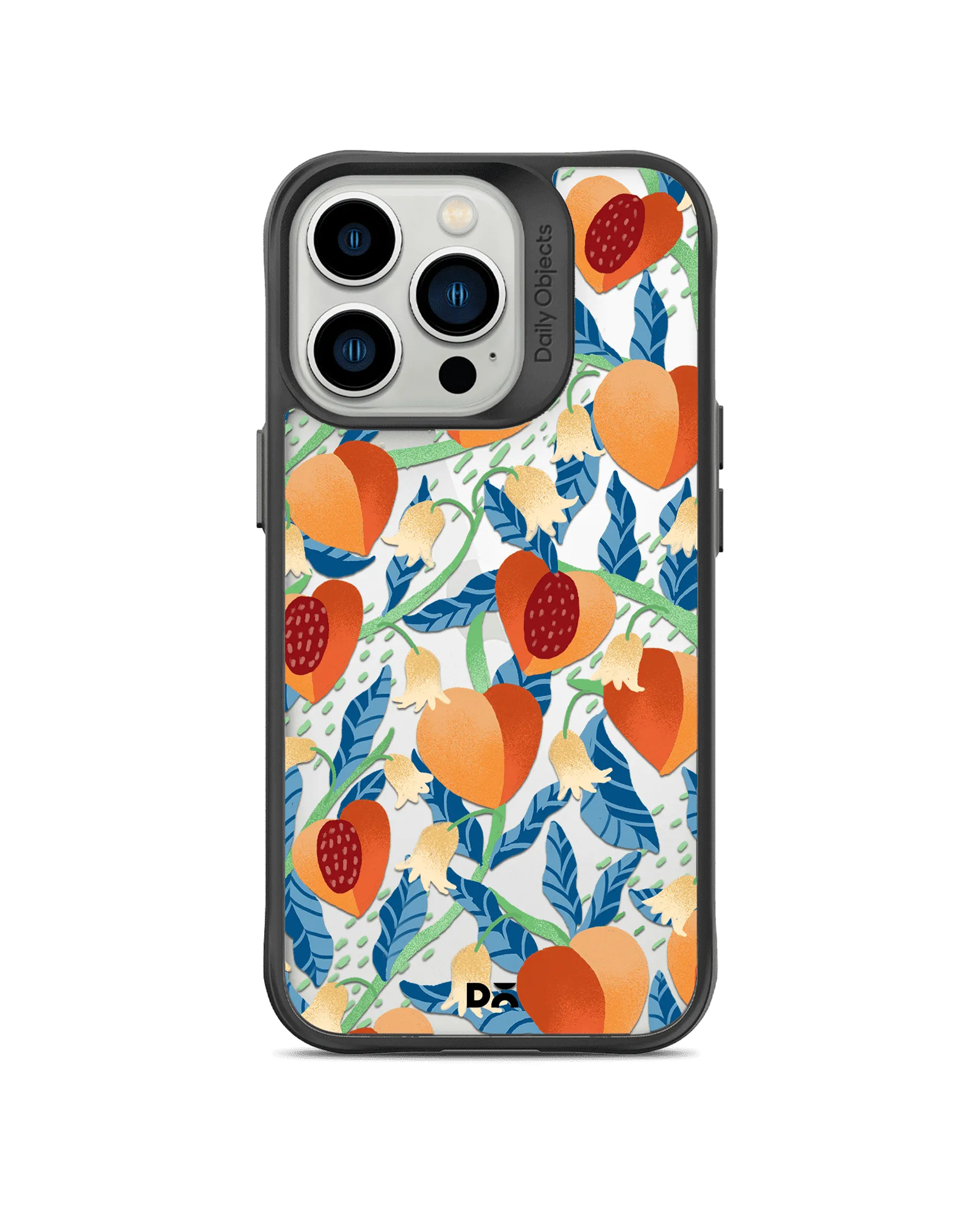 DailyObjects Peachy Peaches Black Hybrid Clear Phone Case Cover For iPhone 14 Pro