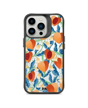 DailyObjects Peachy Peaches Black Hybrid Clear Phone Case Cover For iPhone 14 Pro